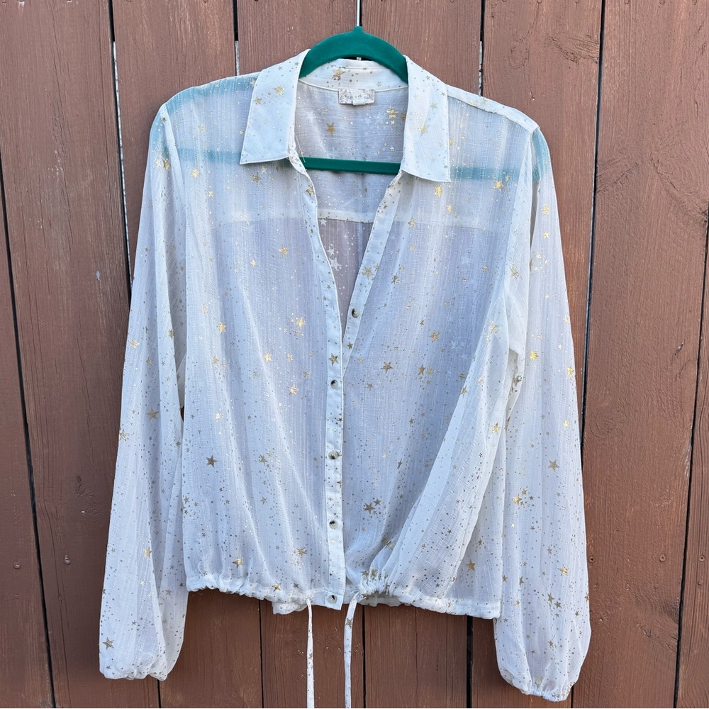 Long sleeve gold start design top